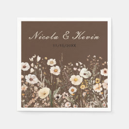 Wildblomens höstfälla Blommigt Bröllop Pappersservett