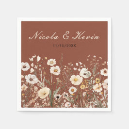 Wildblomens höstfälla Blommigt Bröllop Pappersservett