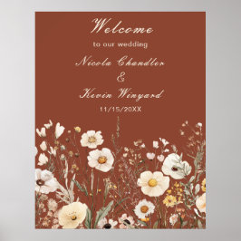 Wildblomens höstfälla Blommigt Bröllop Poster