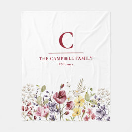 WildblomFamily Monogram Throw Blanket Fleecefilt