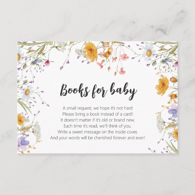 Wildblomfärgad vår blommigt Bokar för Baby Tilläggskort (Framsida)