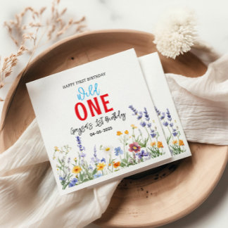 Wildblomflicka 1:a födelsedagen Party Pappersservett