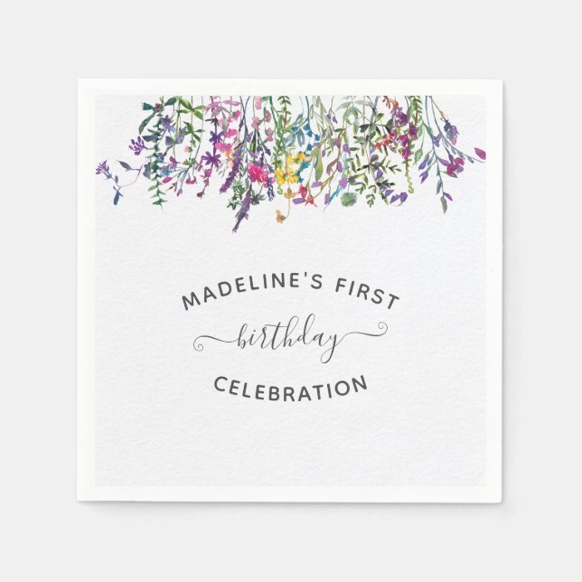 Wildblomförsta Födelsedagsfesten Pappersservett (Framsidan)