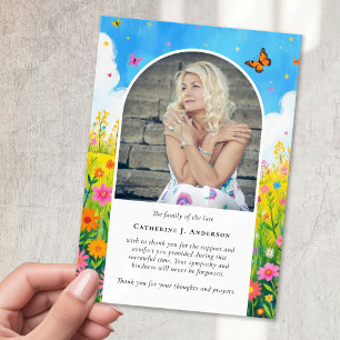 Wildblomfoto Sympathy Funeral Memorial Tack Kort