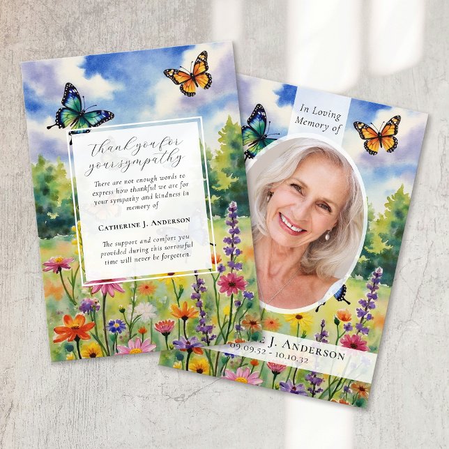 Wildblomfoto Sympathy Funeral Memorial Tack Kort (Skapare uppladdad)