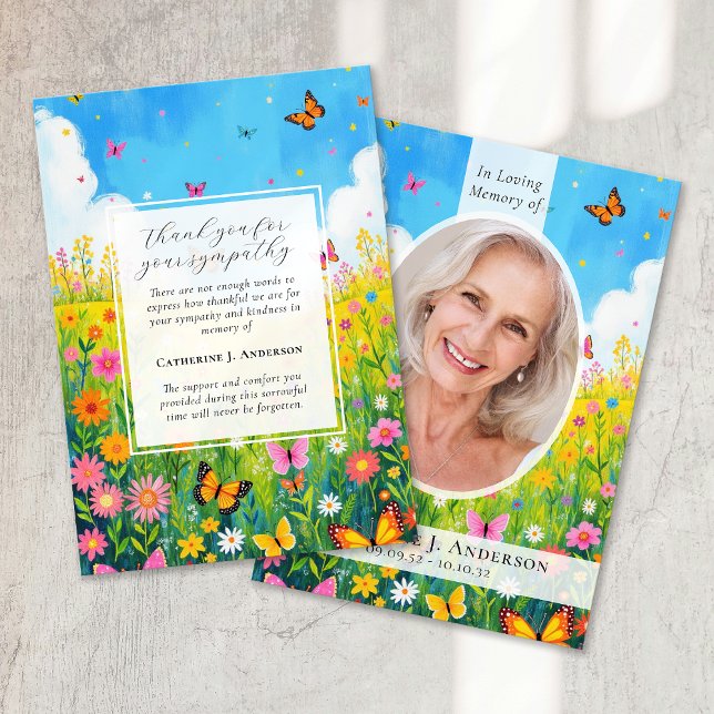 Wildblomfoto Sympathy Funeral Memorial Tack Kort (Skapare uppladdad)