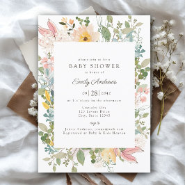 WildblomGarden Charm | Baby Shower Inbjudningar