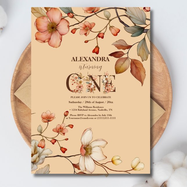 WildblomGarden Party 1:a födelsedag Inbjudningar (Skapare uppladdad)