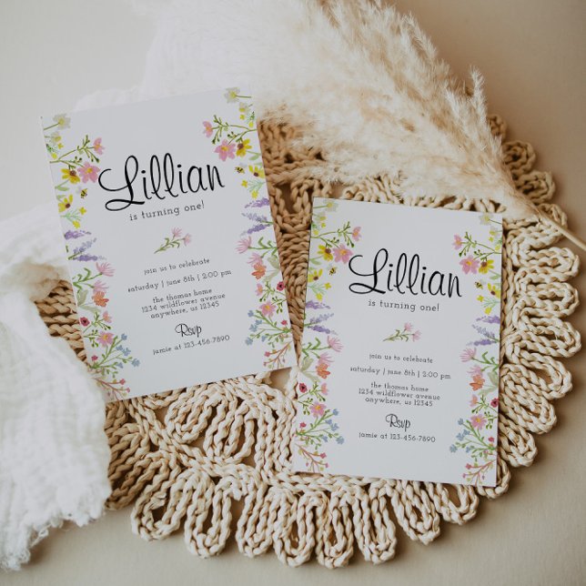 WildblomGarden Party Birthday Watercolor Inbjudningar (Skapare uppladdad)