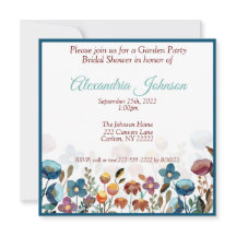 WildblomGarden Party Inbjudningskort för möhippan