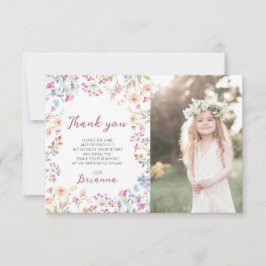 WildblomGarden Theme Girl - vattenfärgfödelsedag Tack Kort