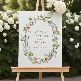 WildblomGarden WandeGreenery Bröllop Sign Poster