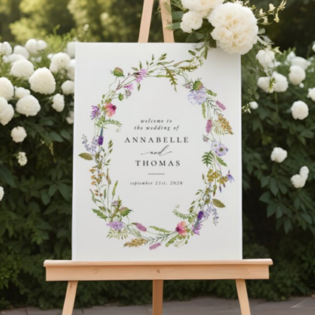 WildblomGarden WandeGreenery Bröllop Sign Poster (Skapare uppladdad)