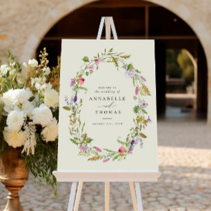WildblomGarden WandeGreenery Bröllop Sign Poster