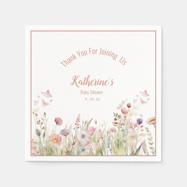 WildblomGirl Baby Shower Pappersservett (Framsidan)