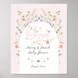 WildblomGirl Rosa Bloom Baby Shower Poster