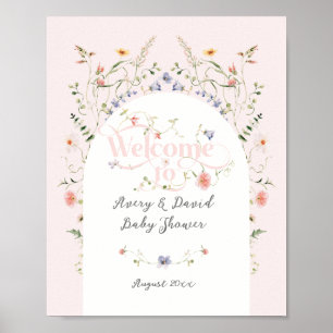 WildblomGirl Rosa Bloom Baby Shower Poster