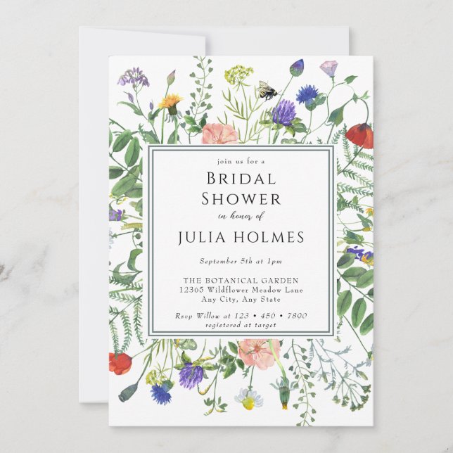 WildblomGreenery | Blommigt av bin | MÖHIPPA Inbjudningar (Framsida)