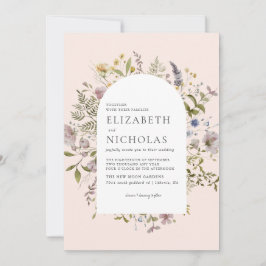 WildblomGreenery Botanical Bröllop Inbjudningar