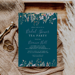 WildblomGrönt Möhippa Tea Party Inbjudningar