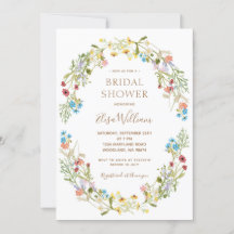 WildblomInbjudningskort för möhippan