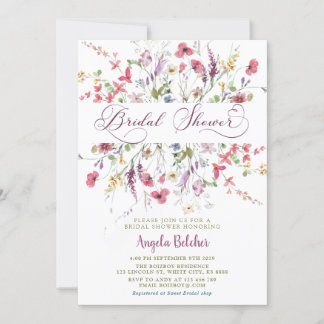 WildblomInbjudningskort för möhippan Inbjudningar