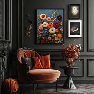 Wildblomkejdery Stil Vintage Botaniska Poster