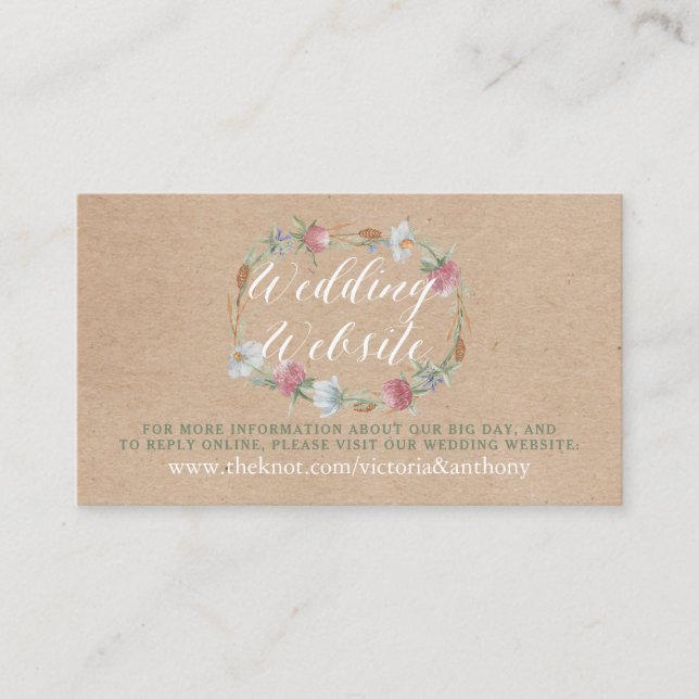 Wildblomkrans på Kraft-Landsbyggsbröllopet Webbpla Tilläggskort (Framsida)