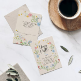 Wildblomkrans vattenutandningsfärg Diaper Raffle Tilläggskort