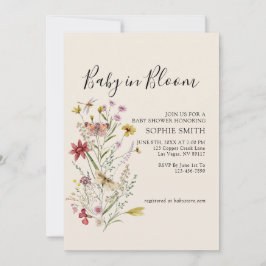 Wildblomkuteriskt Baby in bloom-inbjudan Inbjudningar