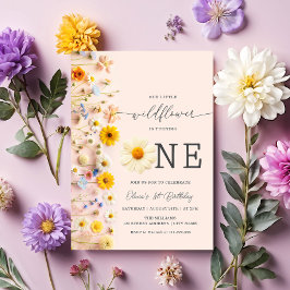 Wildblomma 1:a födelsedagsinbjudan inbjudningar