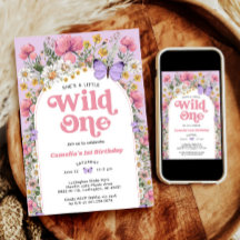 Wildblomma 1:a födelsedagsinbjudan