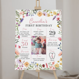 Wildblomma 1:a födelsedagstonens milstolpstecken poster