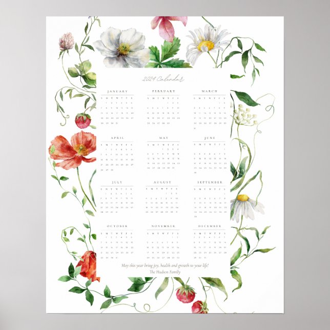 Wildblomma 2024 Fullt Motiveringskalender Poster (Framsidan)