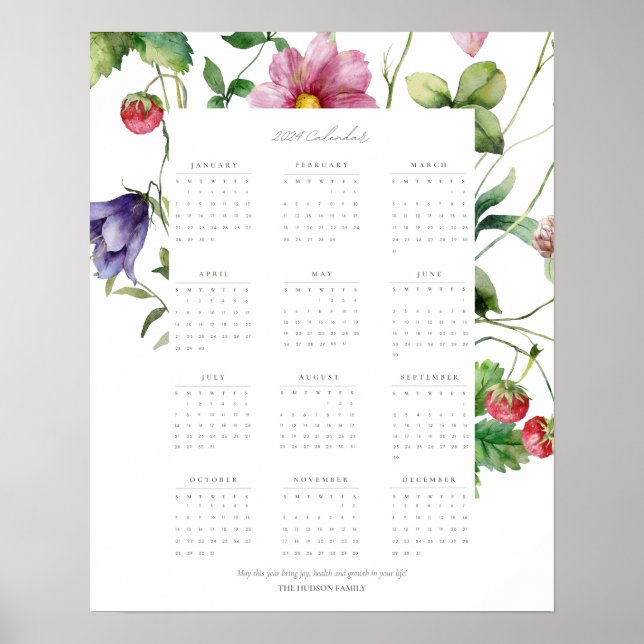 Wildblomma 2024 Fullt Motiveringskalender Poster (Framsidan)