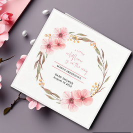 Wildblomma är på väg att Rosa Baby Shower Pappersservett
