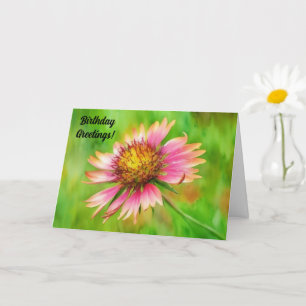 Wildblomma Art Flower Blommigt Birthday Card Kort
