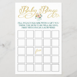 Wildblomma Baby Bingo Game Flygblad