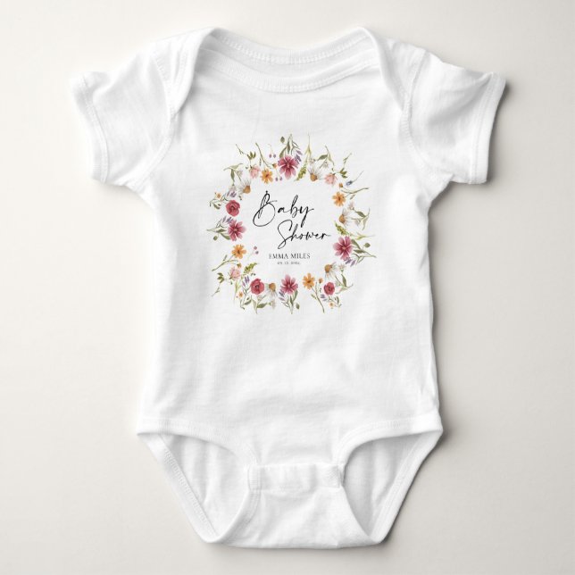 Wildblomma Baby Bodykostydräkt T Shirt (Framsida)