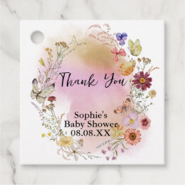 Wildblomma Baby i babyskor för blommor Gåvor Etiketter