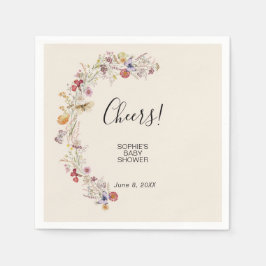 Wildblomma Baby i babyskor för blommor Pappersservett