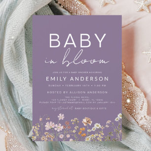 Wildblomma Baby i BLOMMHUS-inbjudan Flygblad