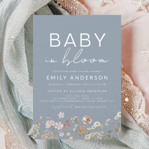 Wildblomma Baby i BLOMMHUS-inbjudan Flygblad