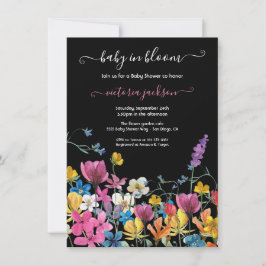 Wildblomma Baby i BLOMMHUS-inbjudan Inbjudningar