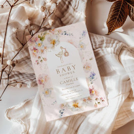 Wildblomma Baby i BLOMMHUS-inbjudan Inbjudningar