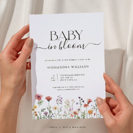 Wildblomma Baby i BLOMMHUS-inbjudan Inbjudningar