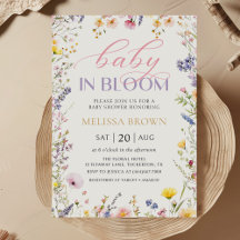 Wildblomma Baby i BLOMMHUS-inbjudan