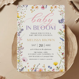 Wildblomma Baby i BLOMMHUS-inbjudan Inbjudningar