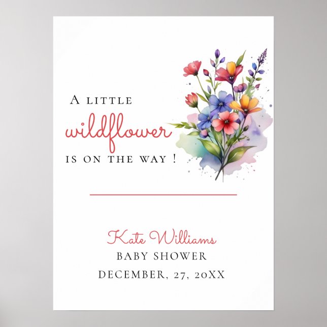 Wildblomma Baby i blomning Poster (Framsidan)