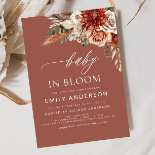 Wildblomma Baby i Bloom Autumn Shower Inbjudningar